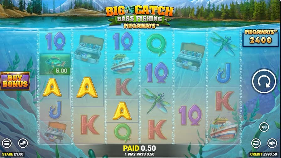 Дизайн игры Big Catch Bass Fishing Megaways